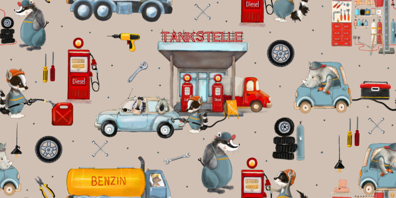 French Terry Tankstelle Eigenproduktion