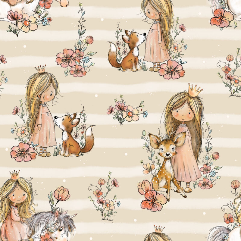 Kinderstoff Prinzessin French Terry